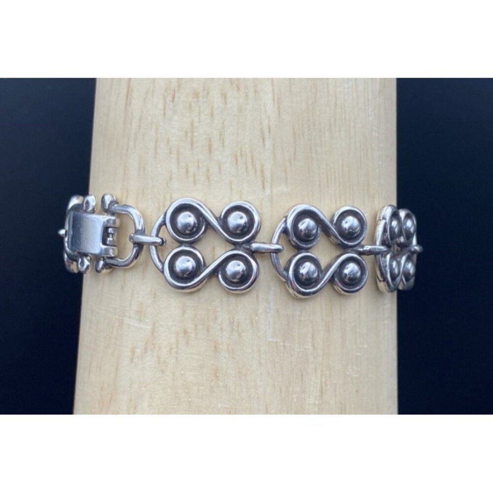Signed Brighton Taos Heart  Bracelet Silver Plate Retired 7.5" Southwestern - Picture 8 of 11